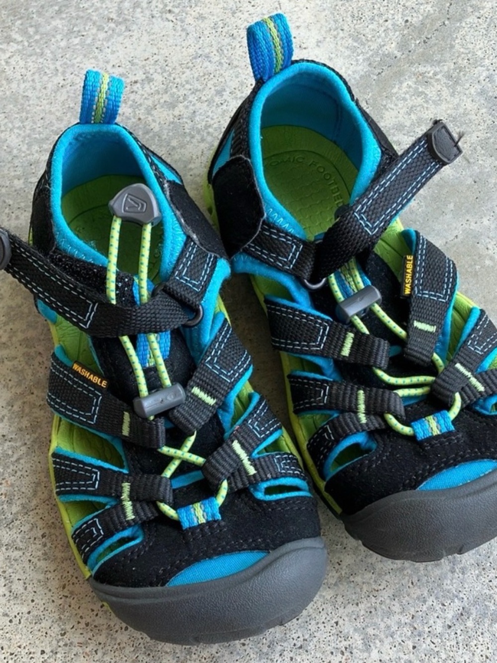 Keen Kids Black, Blue & Lime Active Sandals